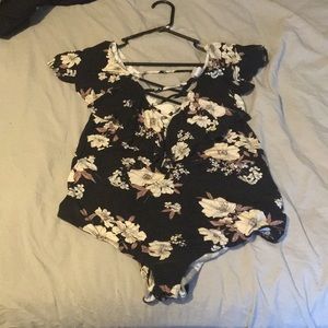 Plus size Forever 21 Floral Bodysuit